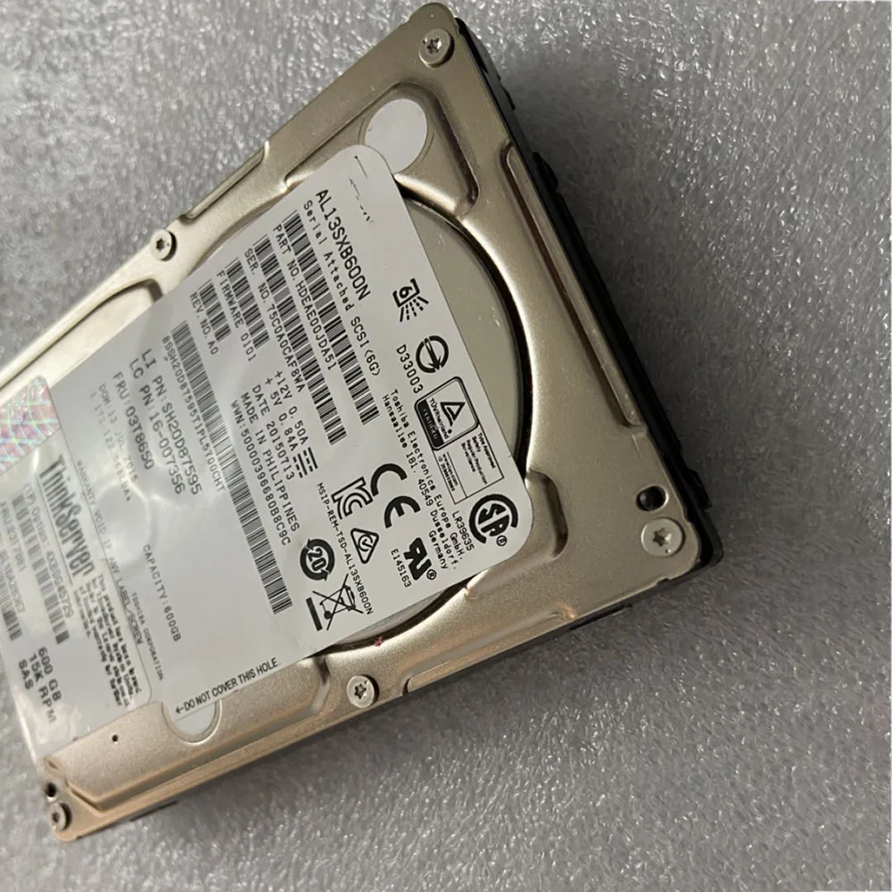 600Gb Voor Lenovo 03T7881 600G 15K Sas 2.5 03T8650 AL13SXB600N Server Harde Schijf