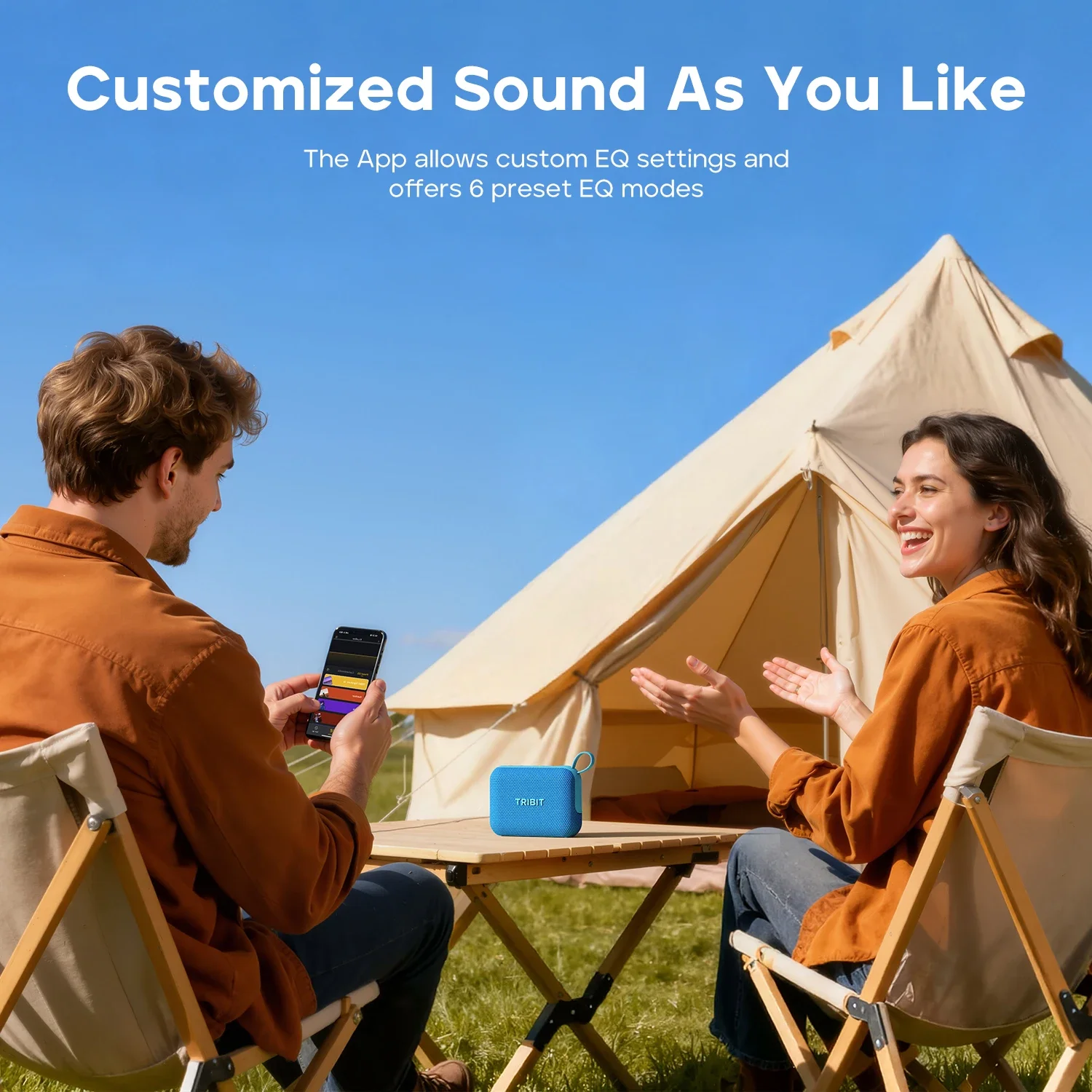 Altavoz Bluetooth Portátil Tribit PocketGo, Resistente al Agua IP68, BT6.0, Micrófono Integrado, TWS, APP, EQ, para Exteriores, Fiestas en la Piscina, Camping, Viajes 7