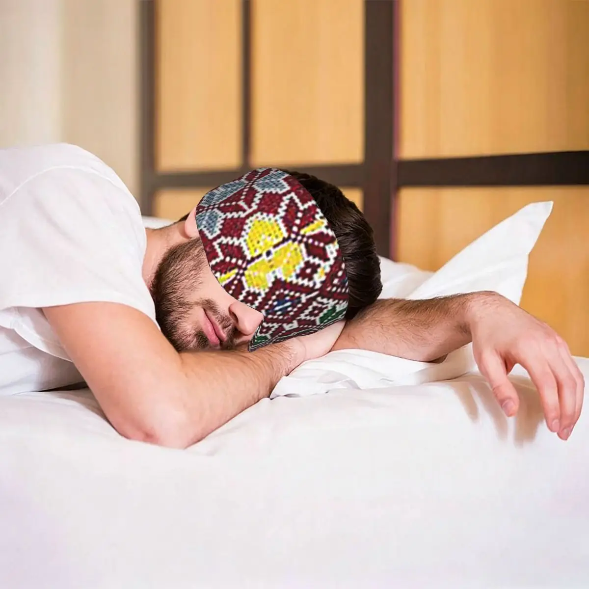 Embroidery The Palestinian Traditional Tatreez sleep mask Portable Eye Cover for Girls Boys Office Nap Party Eyeshade eyepatch