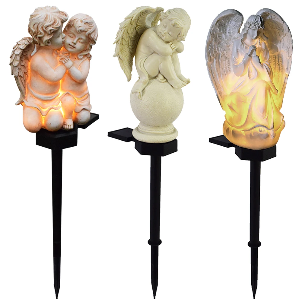 

Crafts Yard Landscape Lamp Waterproof Garden Solar Angel Sculpture Wings Angel LED Solar Fairy Light for Garden Balcony Yard