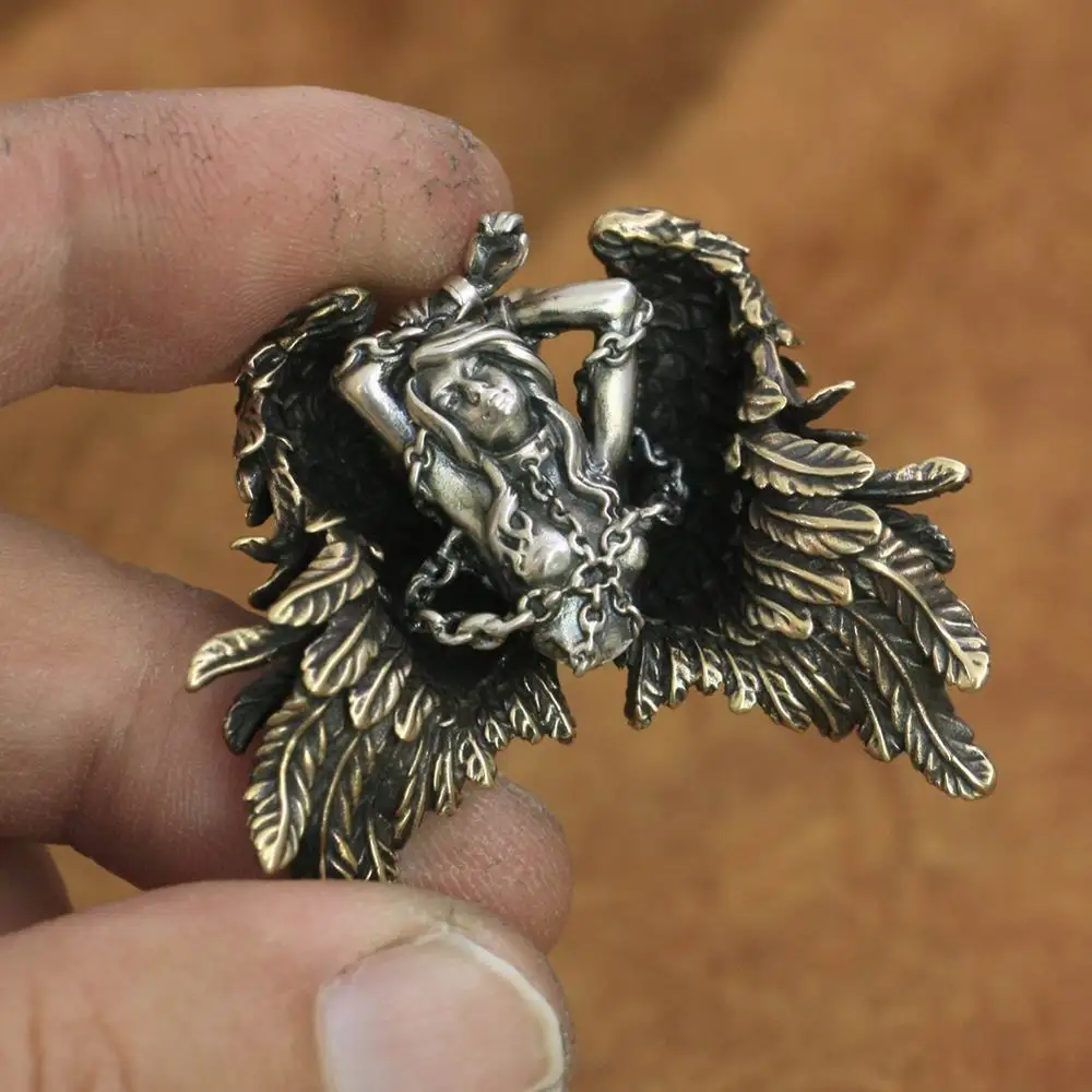 

925 Sterling Silver Sexy Angel Andromeda Brass Wing Pendant Punk Jewelry TA82B