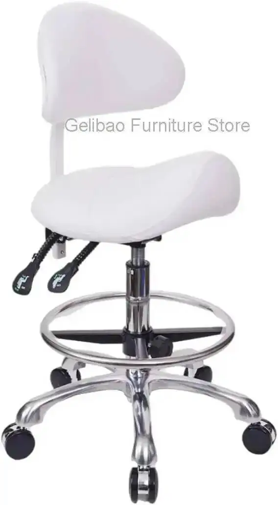 Ring Seat Back Rolling Esthetician with Foot for Salon Tattoo Shop Spa Facial lash Home Dentist Clinic Esthetician Chair