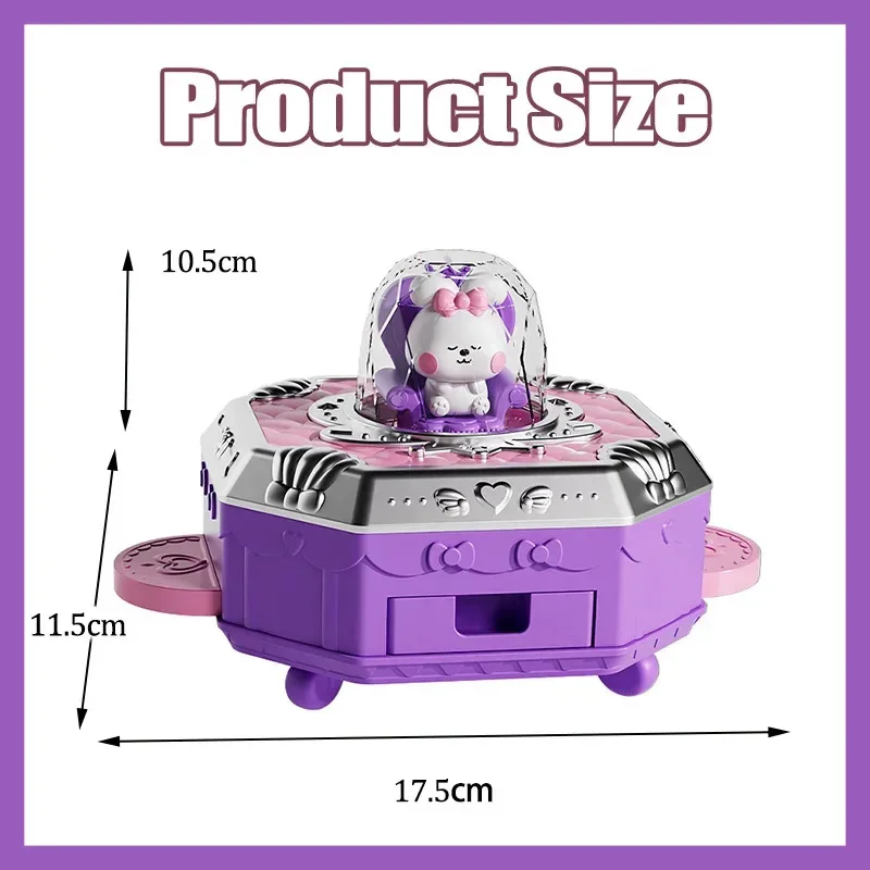 77PCS DIY Card Sticker Machine Set Girl Handmade Jewelry Ring Toy Making Princess Keychain Pendant Educational Toy Birthday Gift