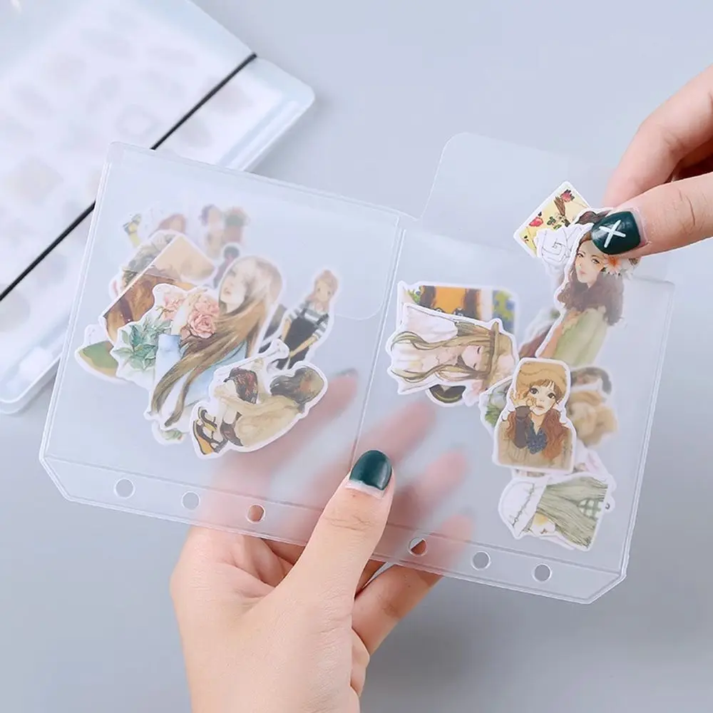 

6 Holes Ticket Card Organizer Bag Sticker Storage Bag Loose Leaf Bags Binder Pockets Notebook Binder Binder Zipper Folders