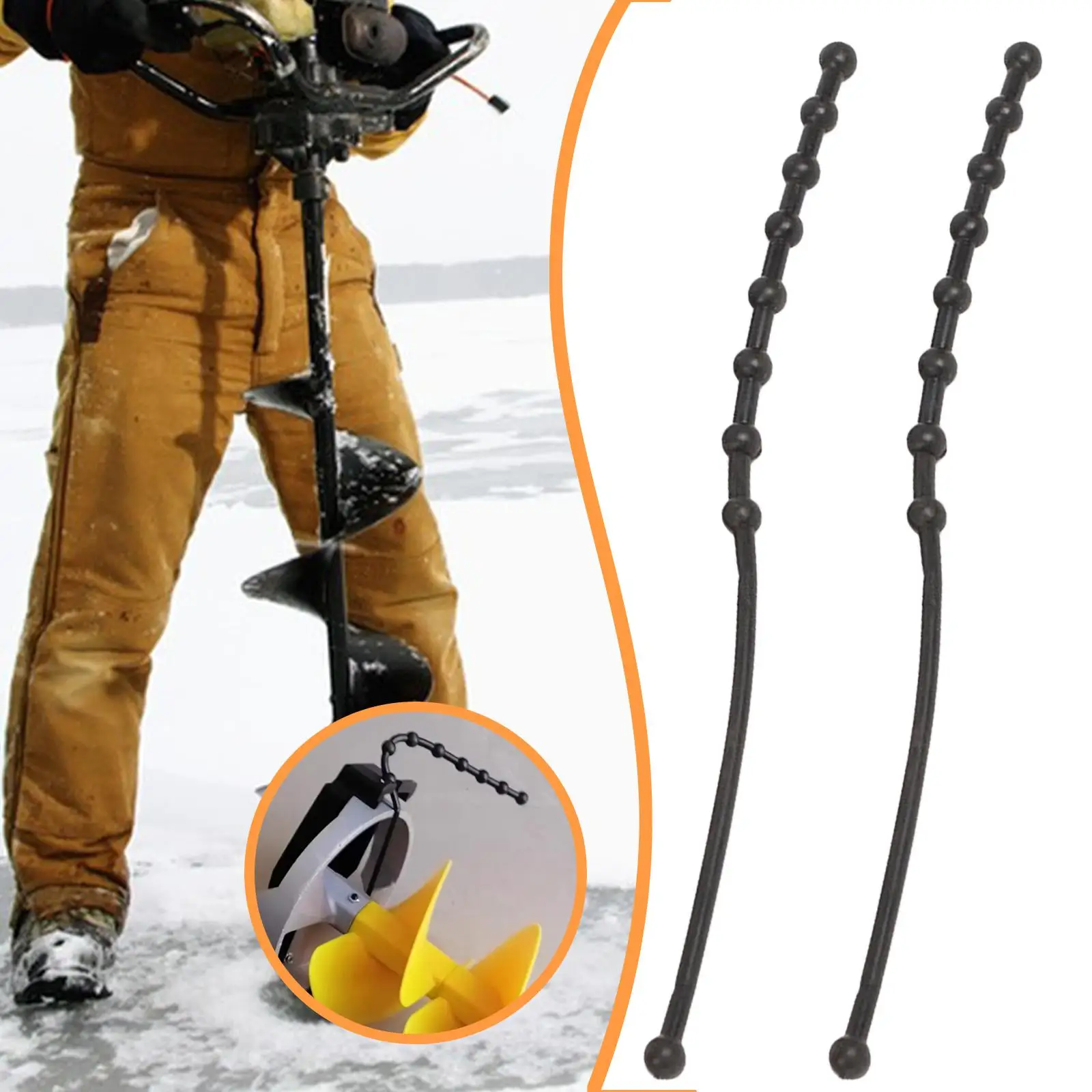2 Pieces Ice Auger Blade Protectors Crack Resistant Elastic Bands