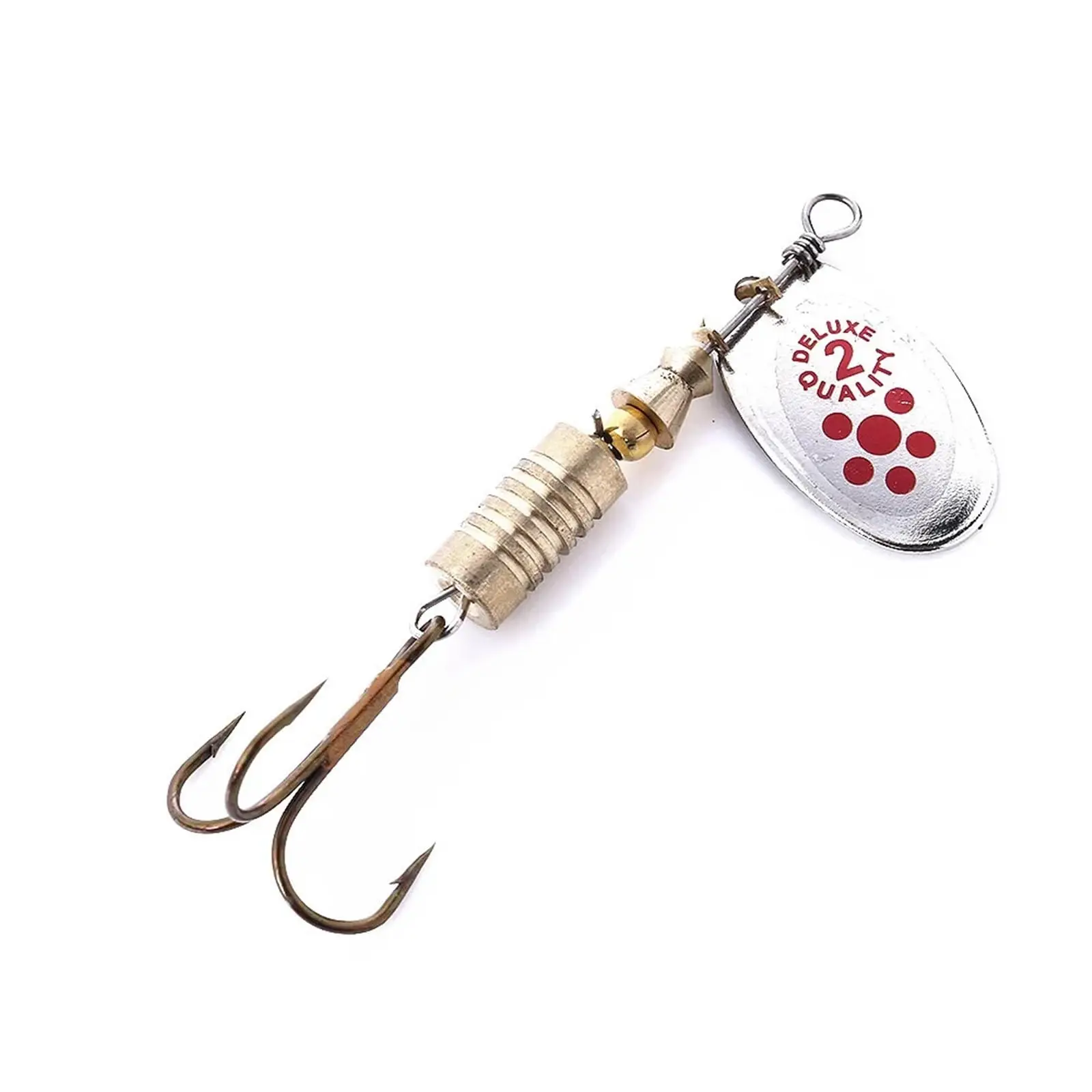 10Pcs Portable Rotating Metal Lure 6.7cm Spoon Shape Bait Trout Fishing Gear view 3