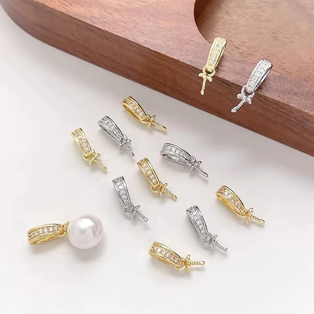 

Gilding Inlaid Zircon Pendant with Trailing Pins DIY Makes Fashionable Jewelry Necklace, Bracelet, Clothing Accessory Materials