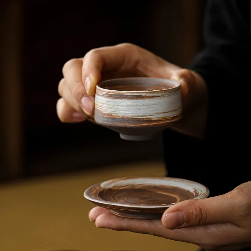 Japanese Style Handmade Stoneware Shadow White Tea Cup Ceramic Kung Fu Tea Bowl Bowls Bubble