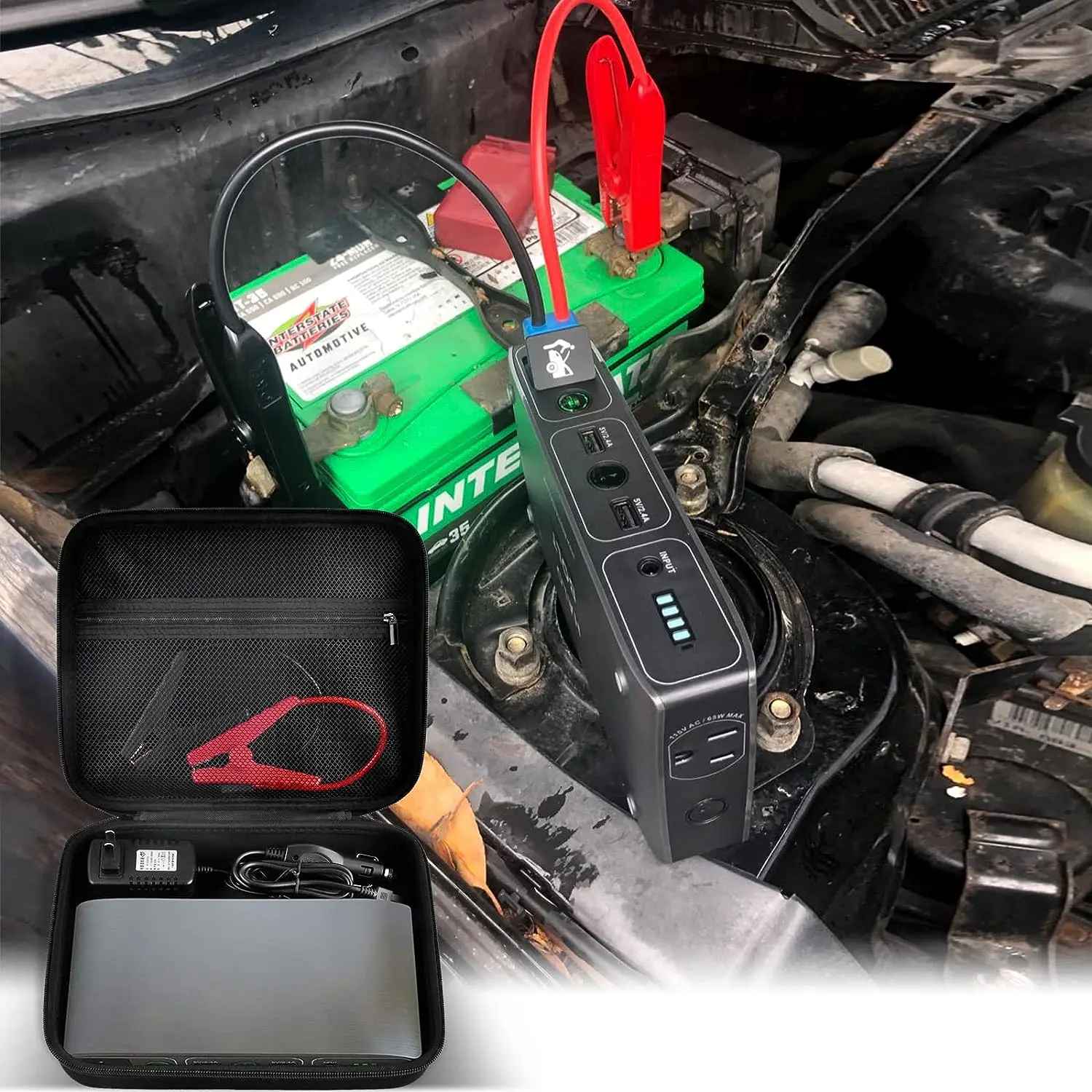 Case Compatible with Halo Bolt Air 58830 Mwh/Air+ 55500 mWh/for ACDC Max Emergency Power Kit Car Jump Starter with Tire Pump.