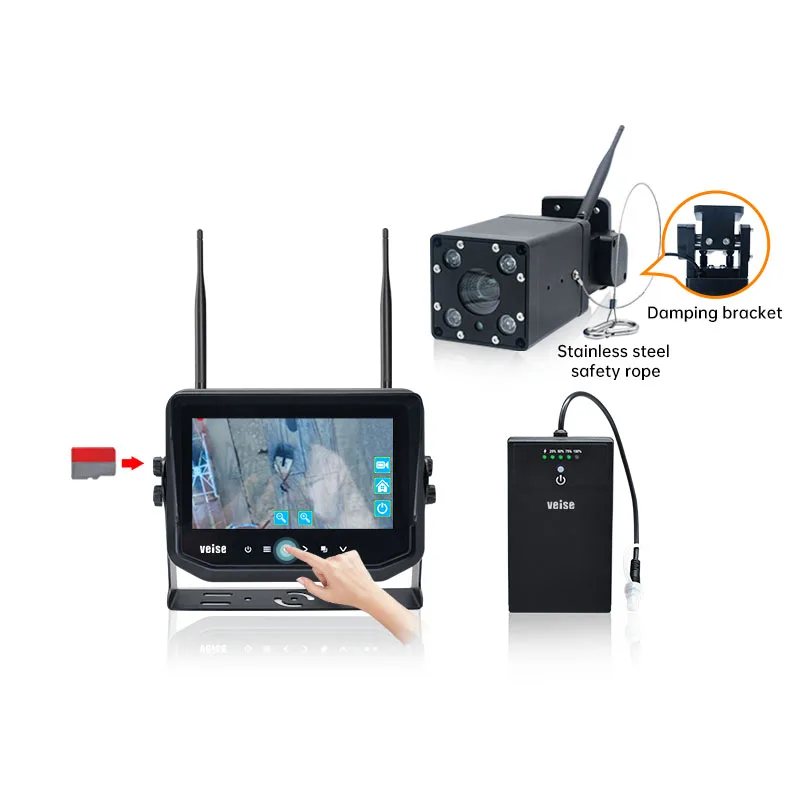 

Zoom Wireless Blind Spot Detection Touch Camera System with Foot Pedal for Tower Crane