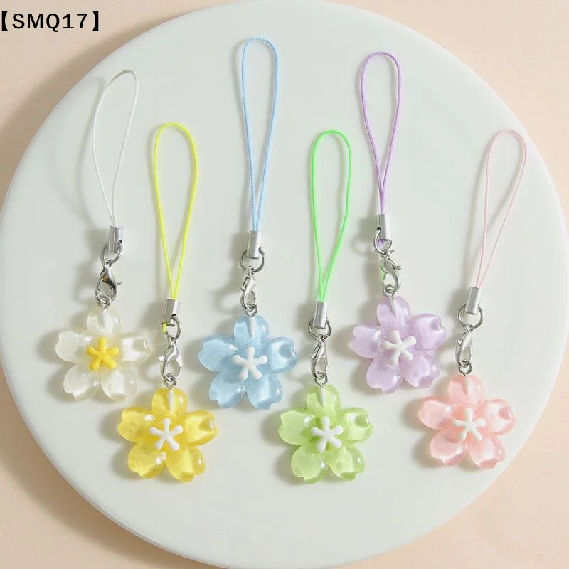 Resin Flower Keychain Fresh Transparent Color Bag Phone Chains Trendy Cute Kawaii Pendent Accessoryirls For Girls Gift【SMQ】