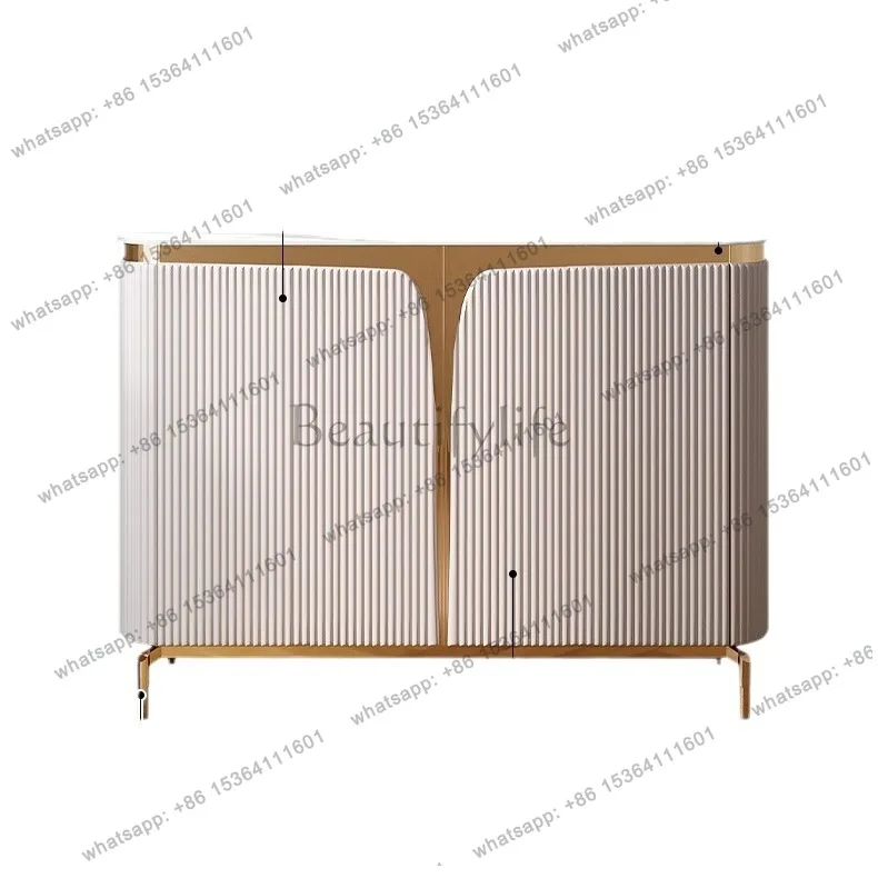 

Italian porch dining side cabinet light luxury modern simple rock slab living room household side cabinet