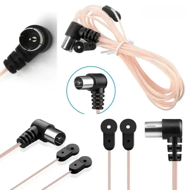 Hochsensible FM-Radioantenne 75 Ohm Dipol-Innenantenne F-Stecker Schnellanschluss FM-Antennenverstärker MD TV-Karte Dual-Buchsenanschluss Radio – Detail 1