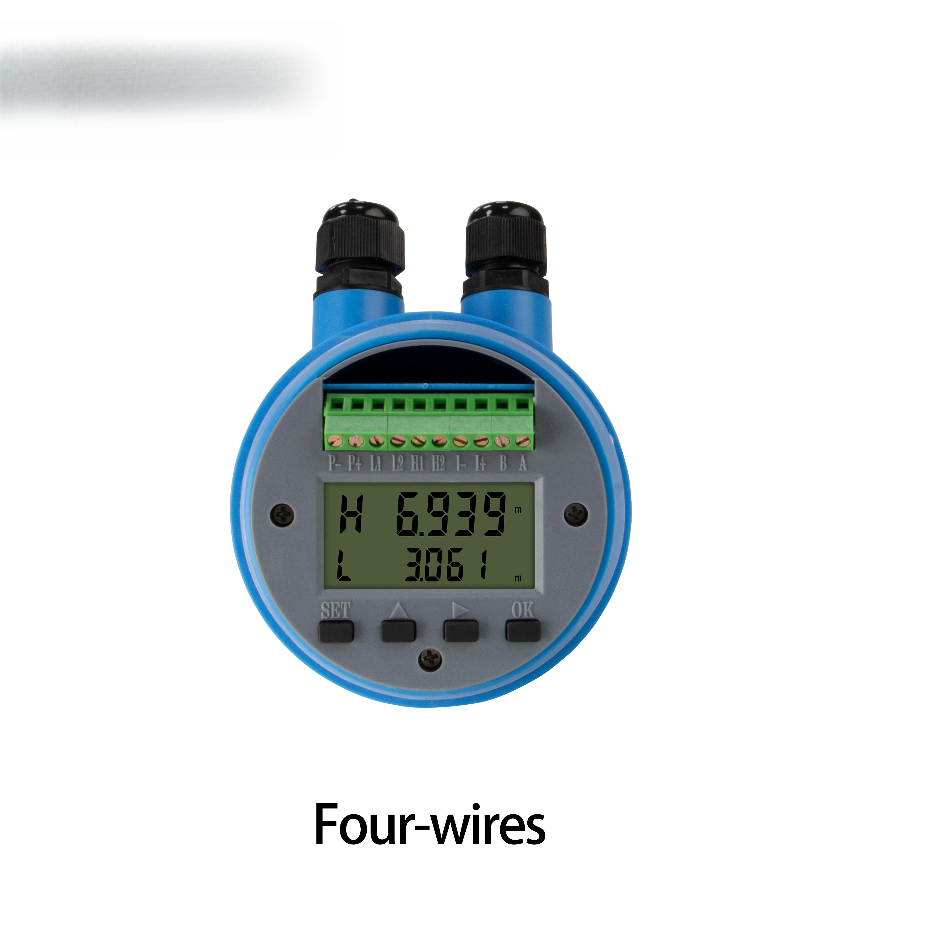 Digital Display LCD 1m 3m 5m Ultrasonic Fuel Tank Level Sensor Transmitter 4-20MA Gauge Non-contact 3-60m 0.5%