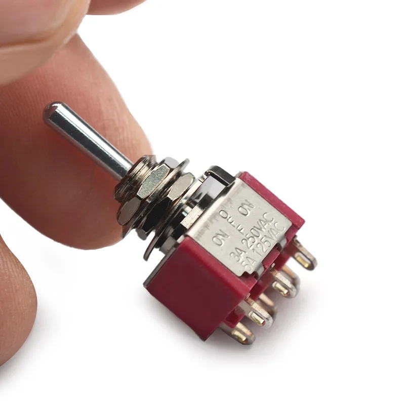 Mini 6-Pin 3-Way Toggle Switch for Electric Guitar ON/OFF/ON / Coil Split / Pickup Tap Mini Toggle for Guitar Wiring