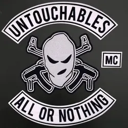 UNTOUCHABLES ALL OR NOTHING Motorcycle Biker Patch Embroidery Sticker Badge for Jacket Vest with Iron on Backing