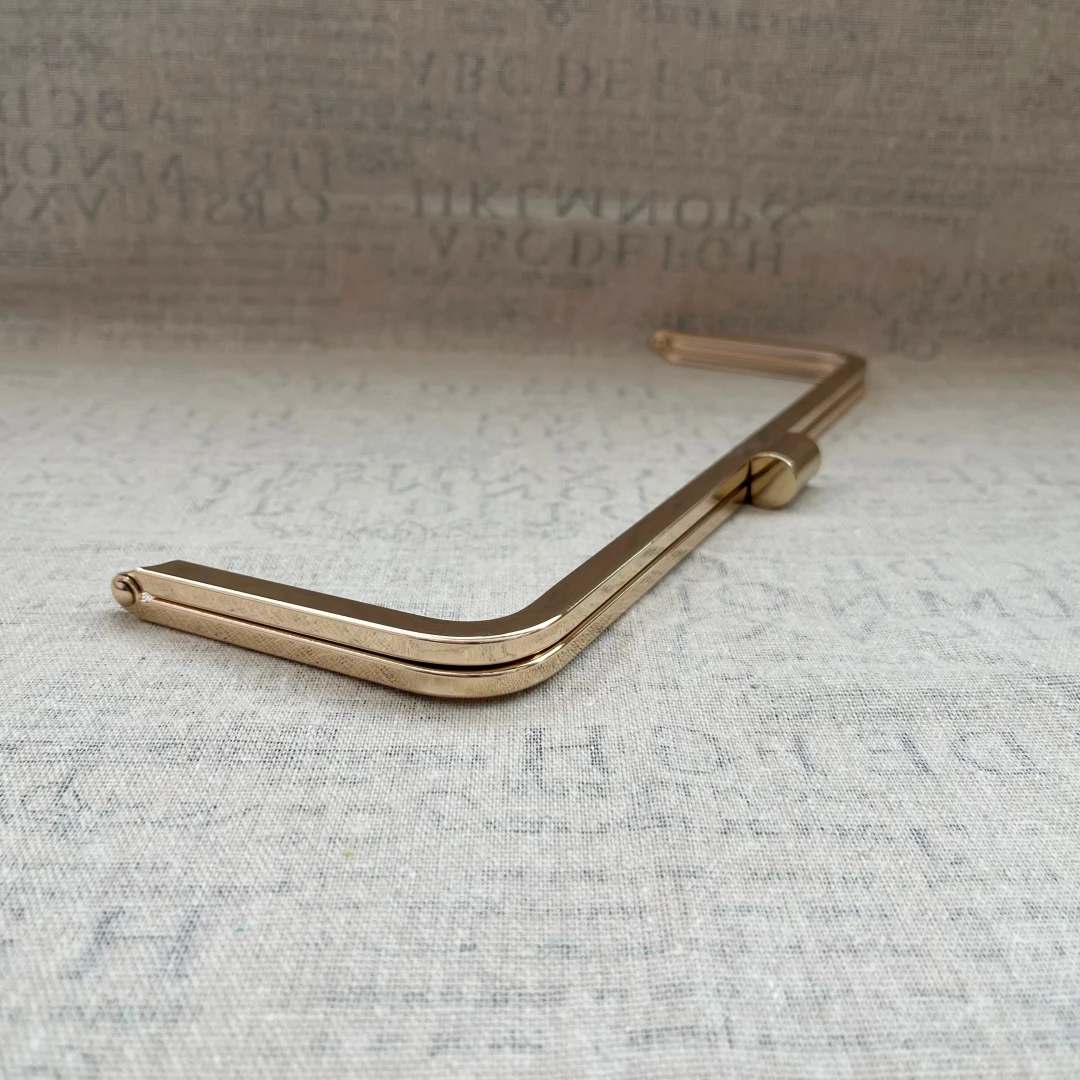 30cm Long Manual DIY Metal Purse Frame Square Handmade Hardware Vintage Rectangle Wallet Frame Handcraft Parts Material Gold