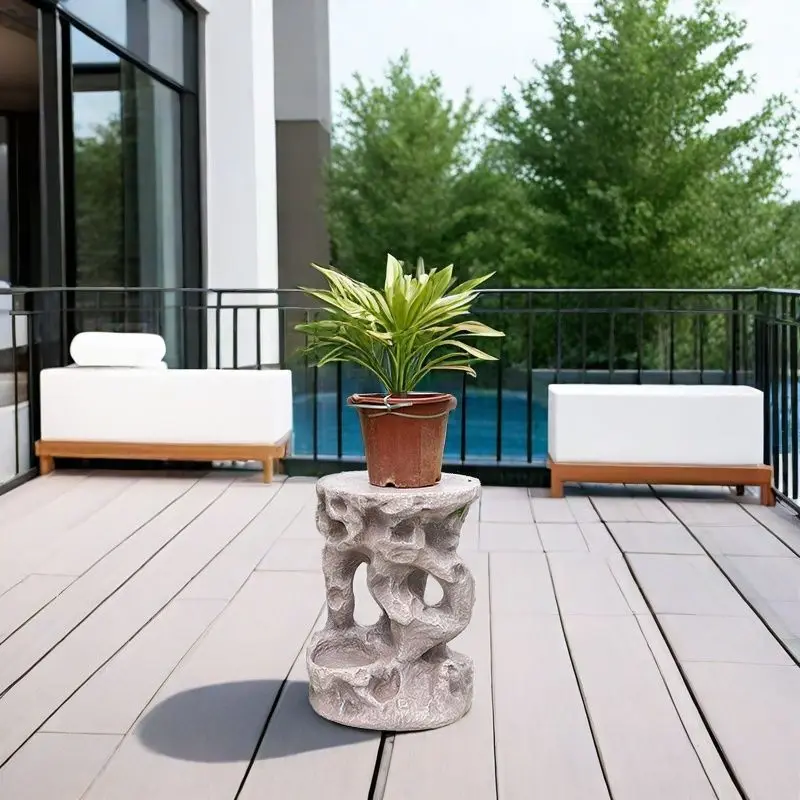 

Chinese Style Outdoor Flower Stand Taihu Stone Base Stone Pier Villa Outdoor Courtyard Garden Terrace Bonsai Floor Flower Rack