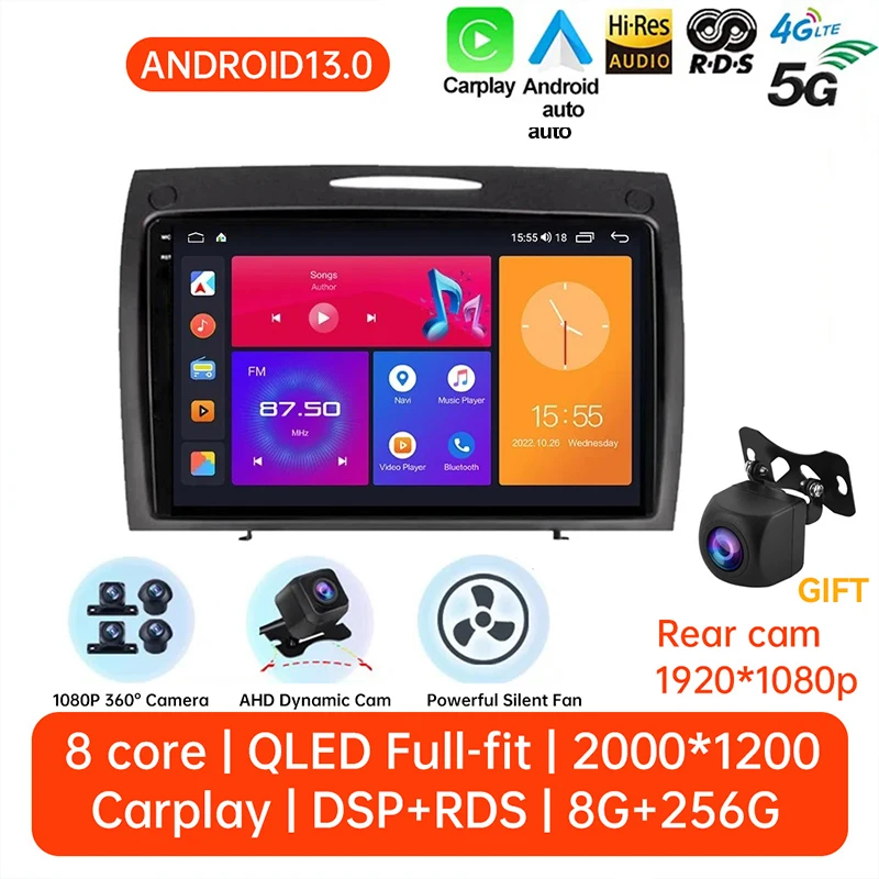 

Android 13 Car Radio for Mercedes Benz SLK-Class SLK R171 2004 - 2011 2DIN Carplay Auto Stereo Multimedia Player WIFI RDS ASP BT