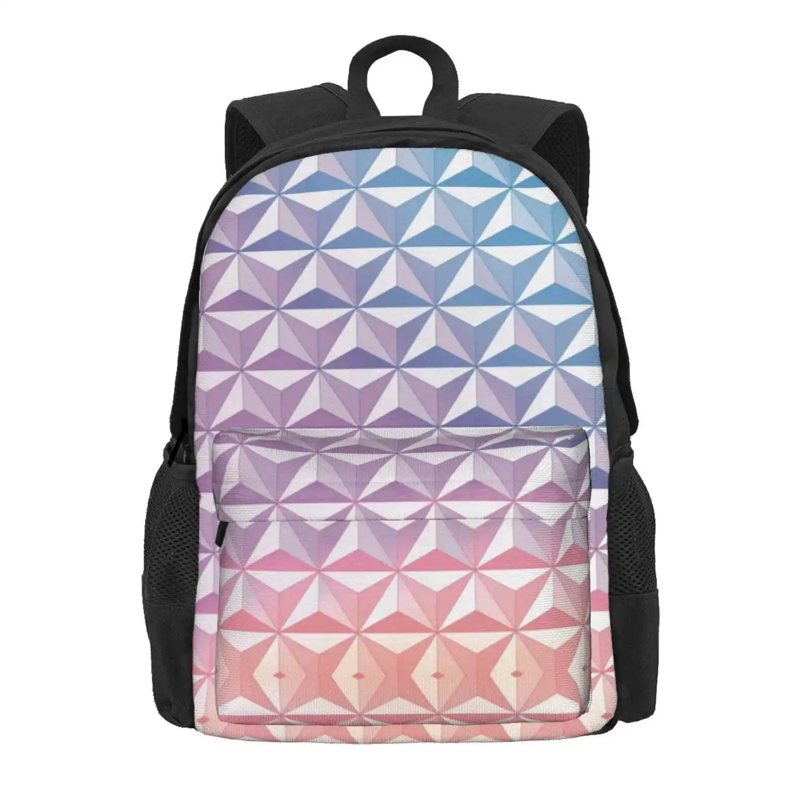 Geodesic Sphere, Purple Hot Sale Schoolbag Backpack Fashion Bags Parks Pride Walt World Magic Rainbow Retro Vintage 1980S 1970S