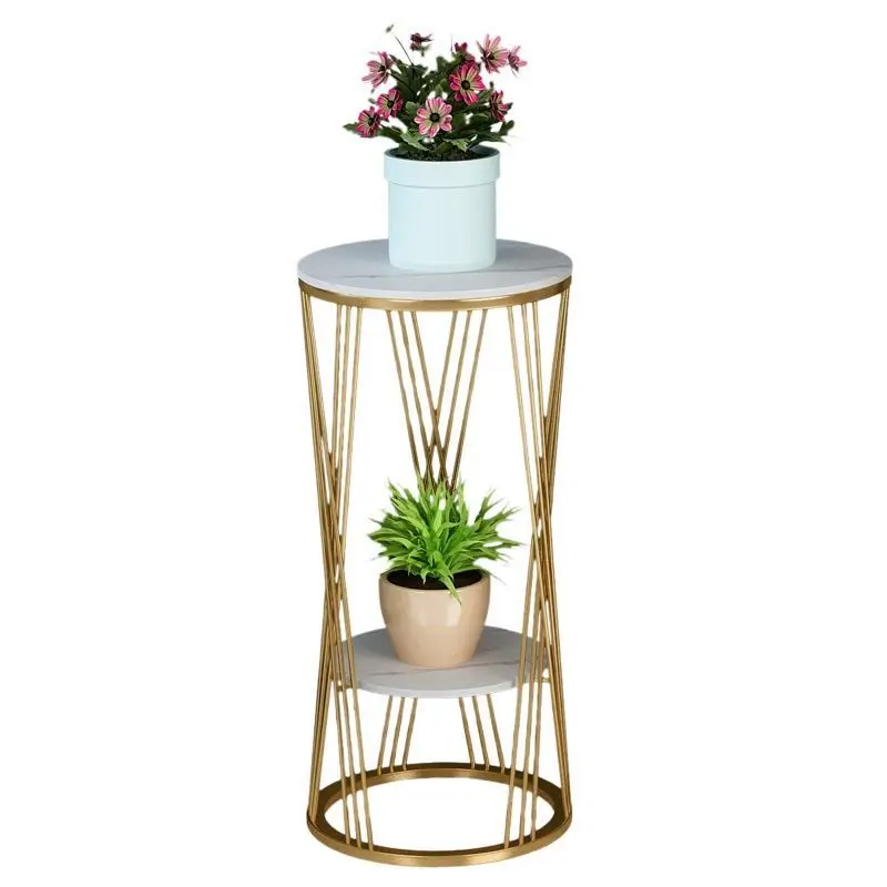 

Modern indoor rock slab flower stand, living room multi-layer floor light luxury flower pot ornament shelf, simple green dill