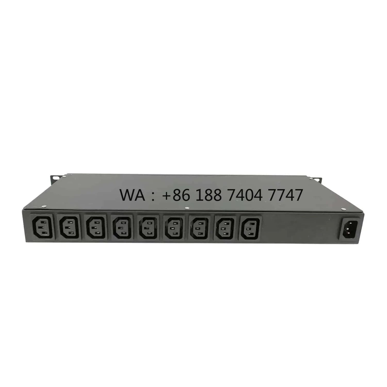 

19-дюймовый 1U MDU блок с 9 розетками IEC C13, индивидуальными выключателями и предохранителями, цифровой индикацией, 16А 250В
