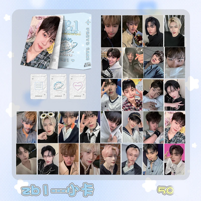 

KPOP ZB1 Album Laser Card ZhangHao HanBin JiWoong 55PCS Lomo Card GunWook GyuVin TaeRae Ricky Matthew YuJin Fan Collect Gifs