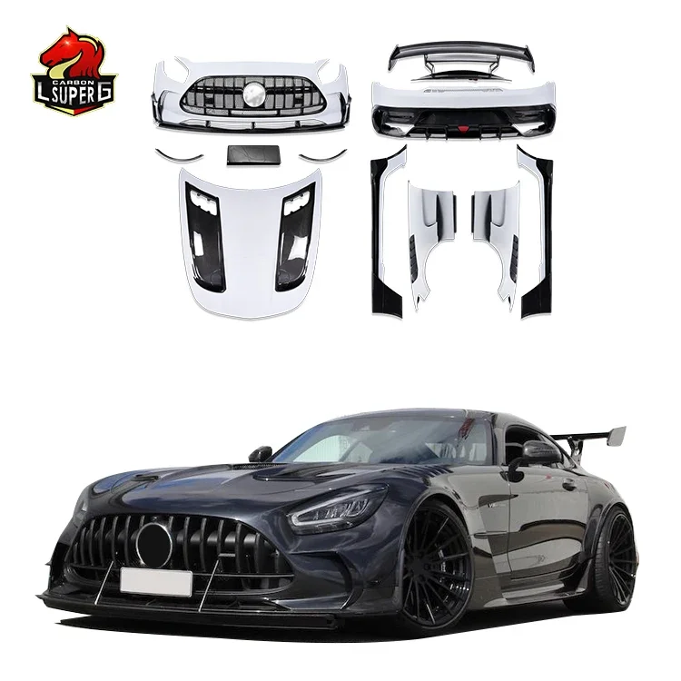 Amg gt B Style Carbon Fiber Body Kit Für Mercedes Benz AMG GT GTC GTS 2015-2018 Front stoßstange Hecks toß stange Spoiler Auspuf