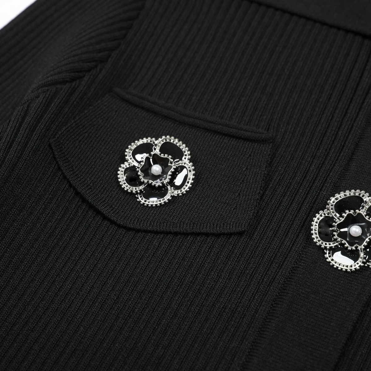 Primavera y otoño nueva moda de alta calidad camisa de punto con botones de flores cuello de manga larga cárdigan de lana para mujer abrigo superior