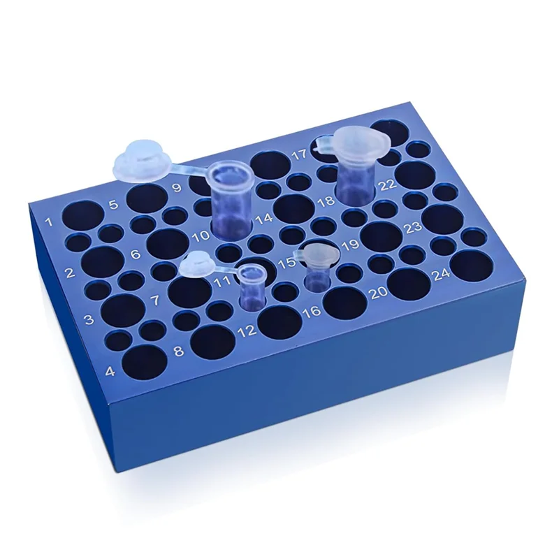 مبرد أنبوبي مزدوج الحجم من الألومنيوم قابل لإعادة الاستخدام من BISM (24+36 آبارًا) - مثالي لأنابيب الطرد المركزي 0.2 مل، 1.5 مل، 2 مل حمام الثلج #1