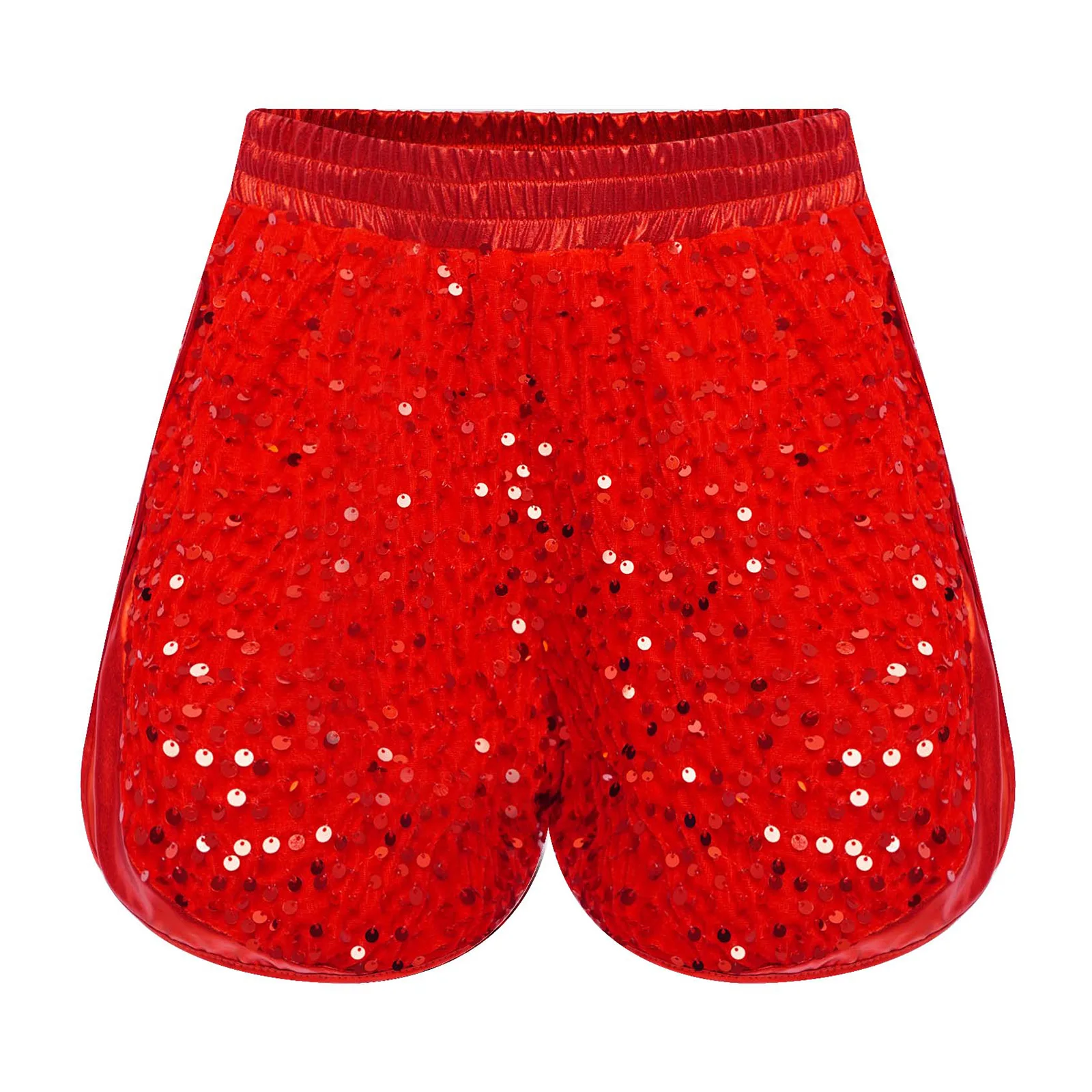 Children's Jazz Dance Sequins Hip Hop Girls Crop Top And Shorty Samba Jazz Dance Modern Cheerleading Costumes Performance Set