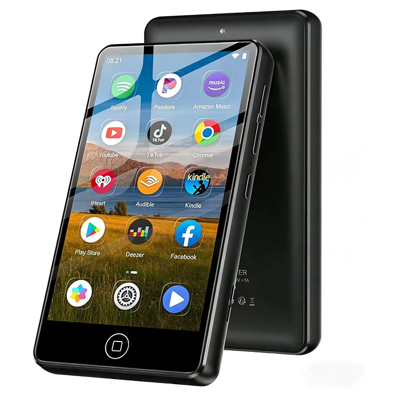 Reproductor MP3 Android 9.0 con Bluetooth y WiFi, reproductor MP3 MP4 con Spotify, Audible, Pandora, hasta 512 GB