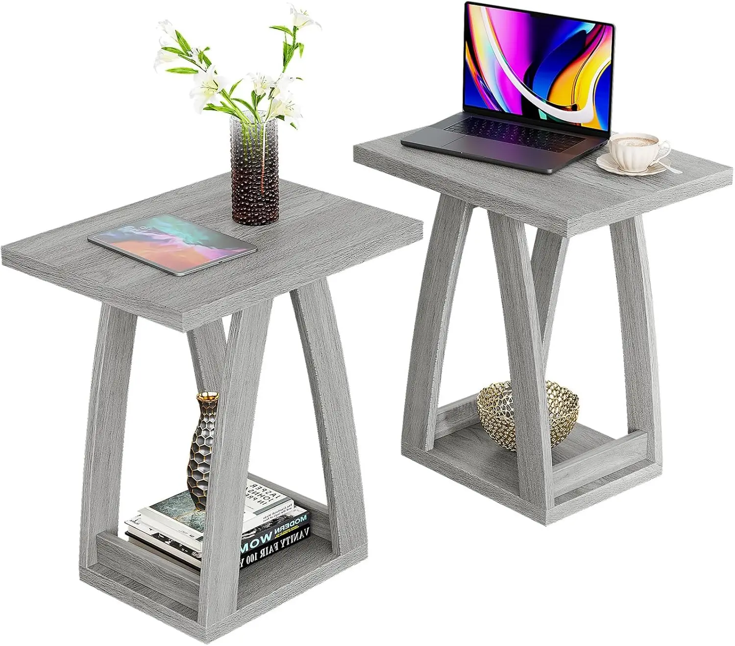 

End Tables Living Room Set of 2. Side Tables Living Room. Side Table Beside Sofa. Modern End Table for Home.End Tables Set of 2