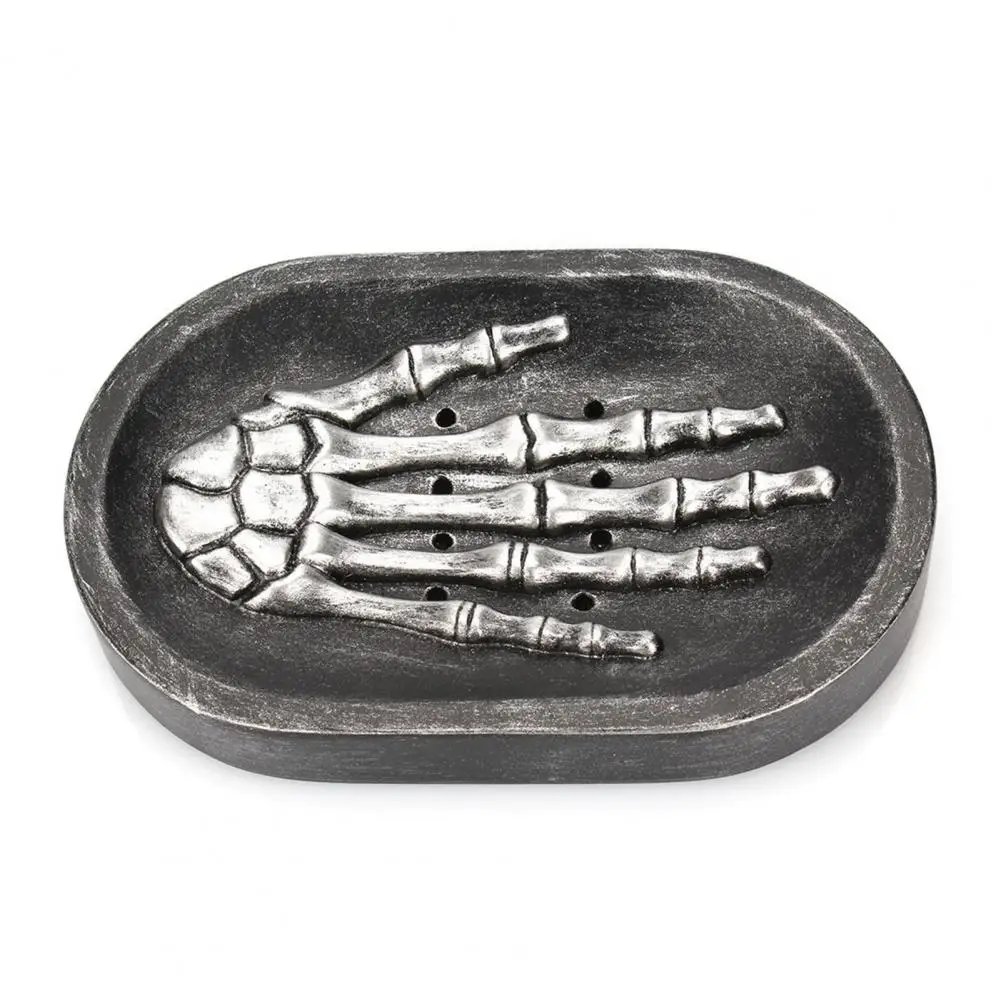 High-quality Soap Holder Halloween Soap Dish Halloween Ghost Skull Resin Skeleton Soap Dish Holder for Non-slip Bathroom