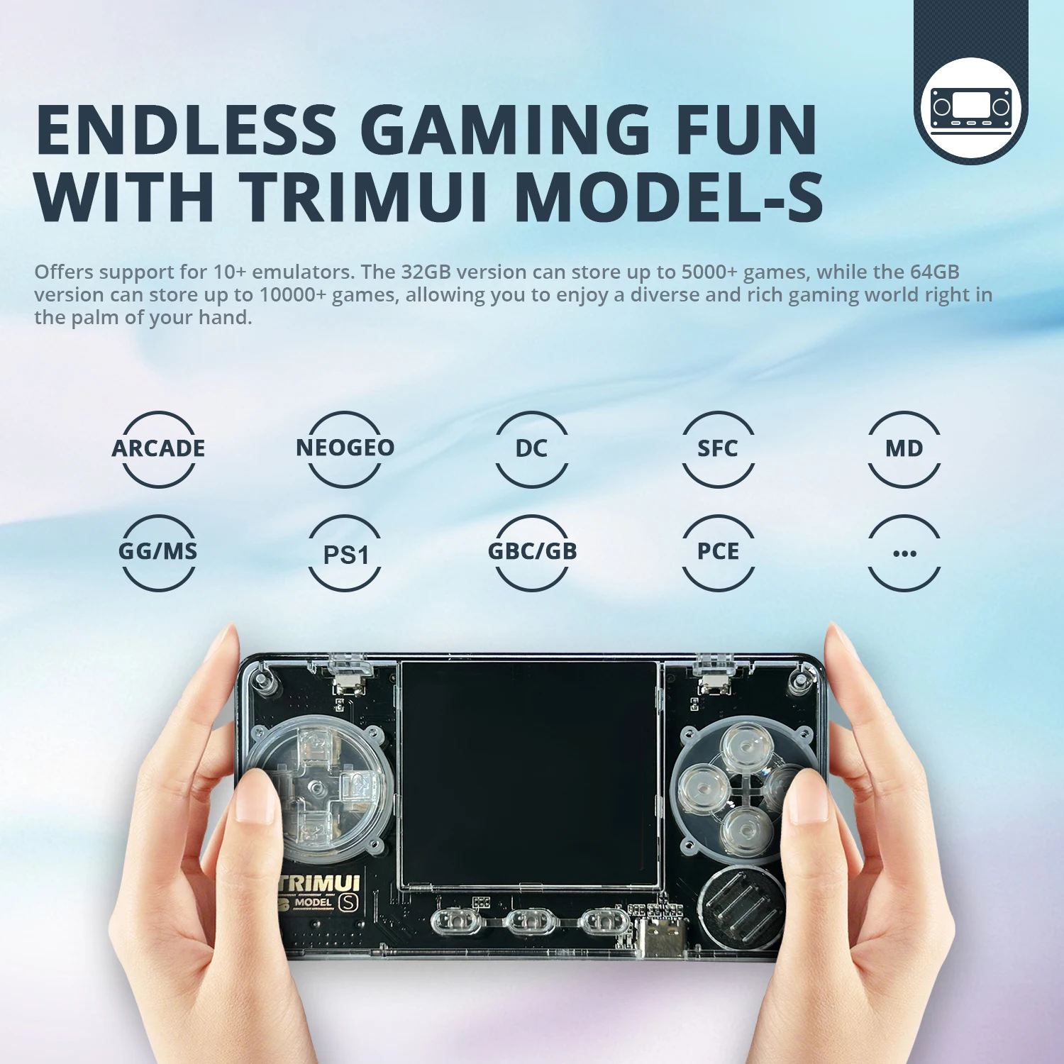 TRIMUI Model S Handheld Game Console 2.0 Inch IPS Screen Mini Portable Player 15000plus Classical Games Retro Game Console