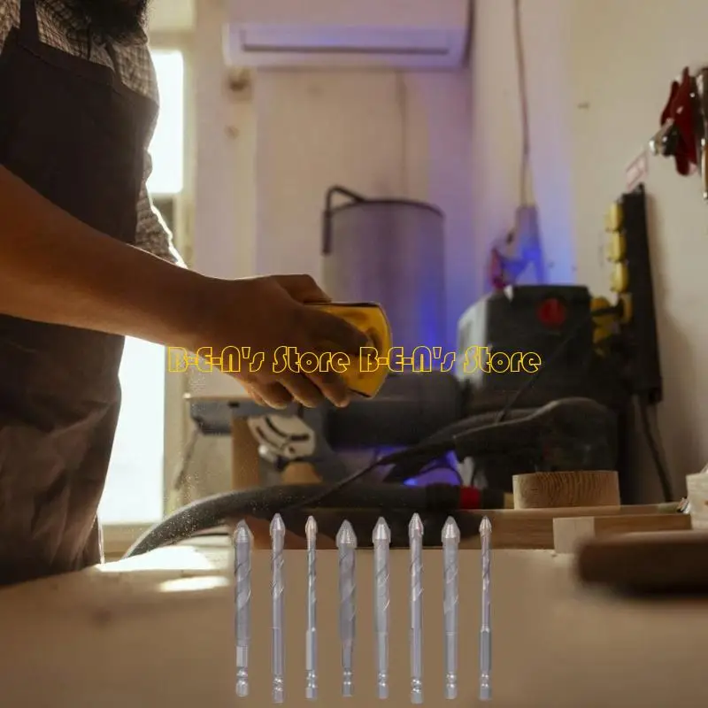 Y1AD 8Pcs Eccentric Twist Drill Bit High Hardness Skewed Head Drill Bits for Concrete Glass Brick Plastic Tile
