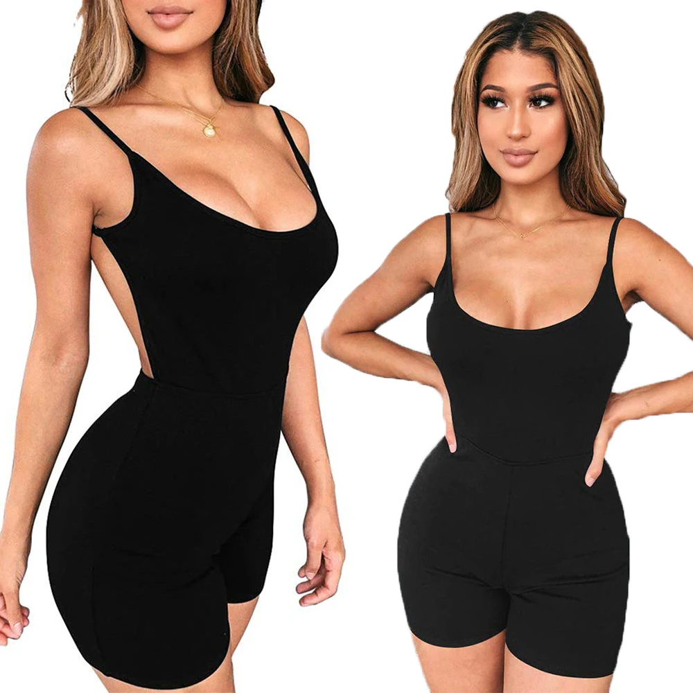 Trang Phục Catsuit Thường Ngày Rompers Bodysuit Quần Short Playsuit Câu Lạc Bộ Hở Lưng Bodycon Quần Femme Jumpsuit Nữ Quần Áo