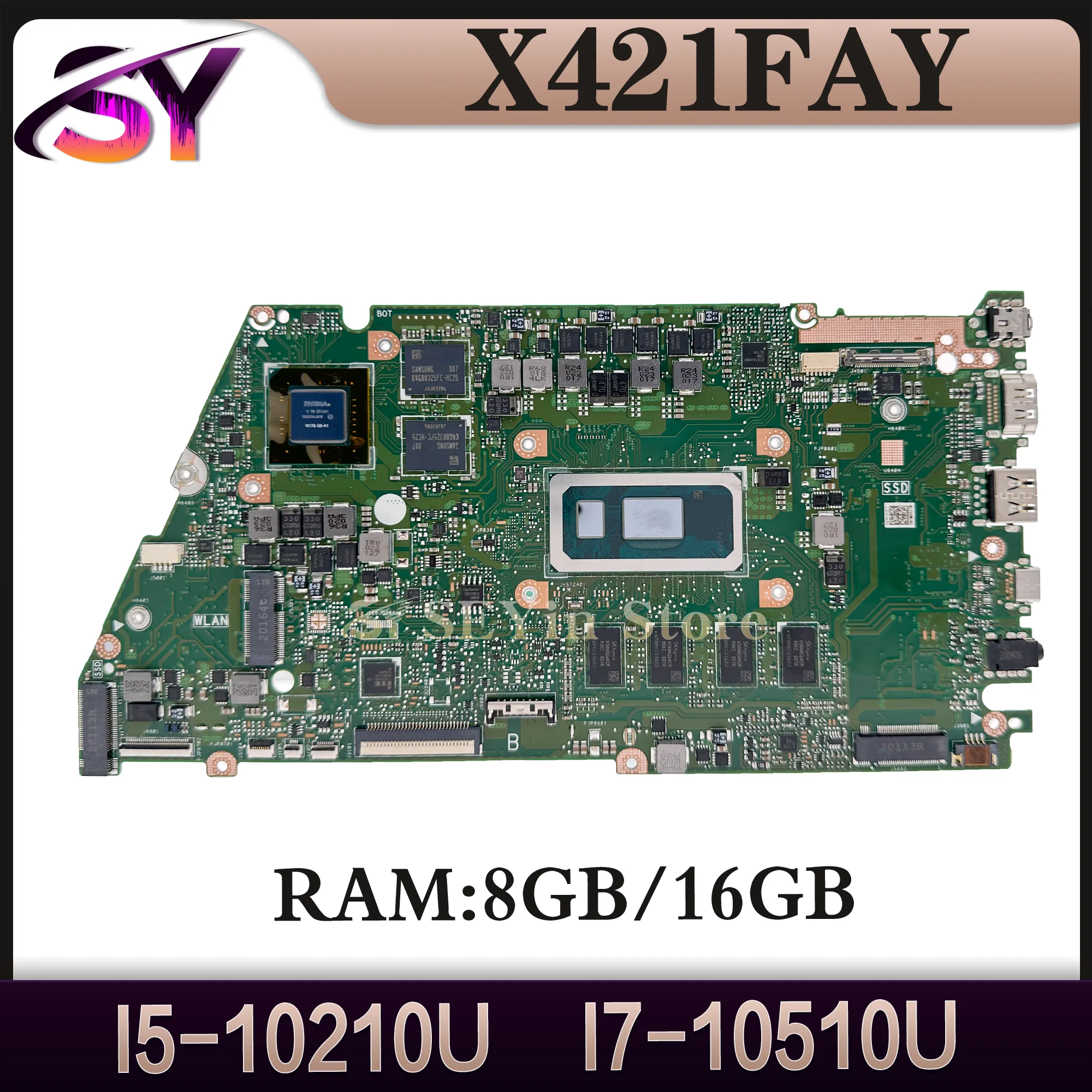 X421FAY Mainboard For Asus VivoBook X421FL X421FQY X421FA Laptop Motherboard With I5-10210U I7-10510U CPU 8GB/16GB RAM V2G