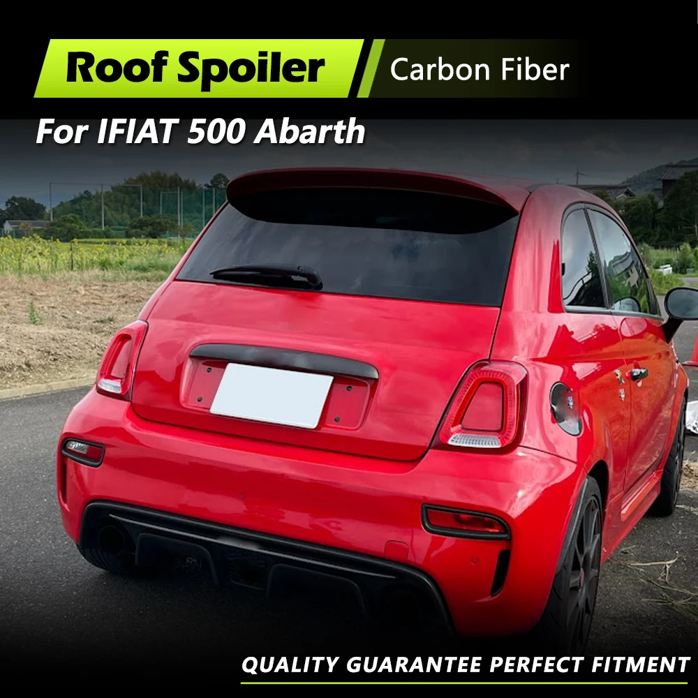 

Car Trunk Racing Spoiler for FIAT 500 Abarth 595 2010-2020 Carbon Fiber Rear Boot Lid Highkick Spoiler Wing Roof Spoiler Lip