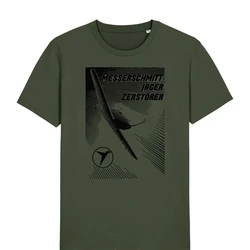 Maglietta Aeronautica Messerschmitt Bf 109 Aereo da Caccia Luftwaffe WK2 T-Shirt