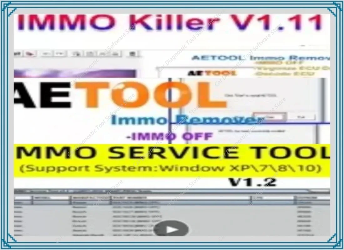 ImmoKiller V1.10 IMMO Off ECU Programmer Tool for Car Repairing Immobilizer IMMO SERVICE TOOL V1.2 AETOOL IMMO REMOVER 1.3