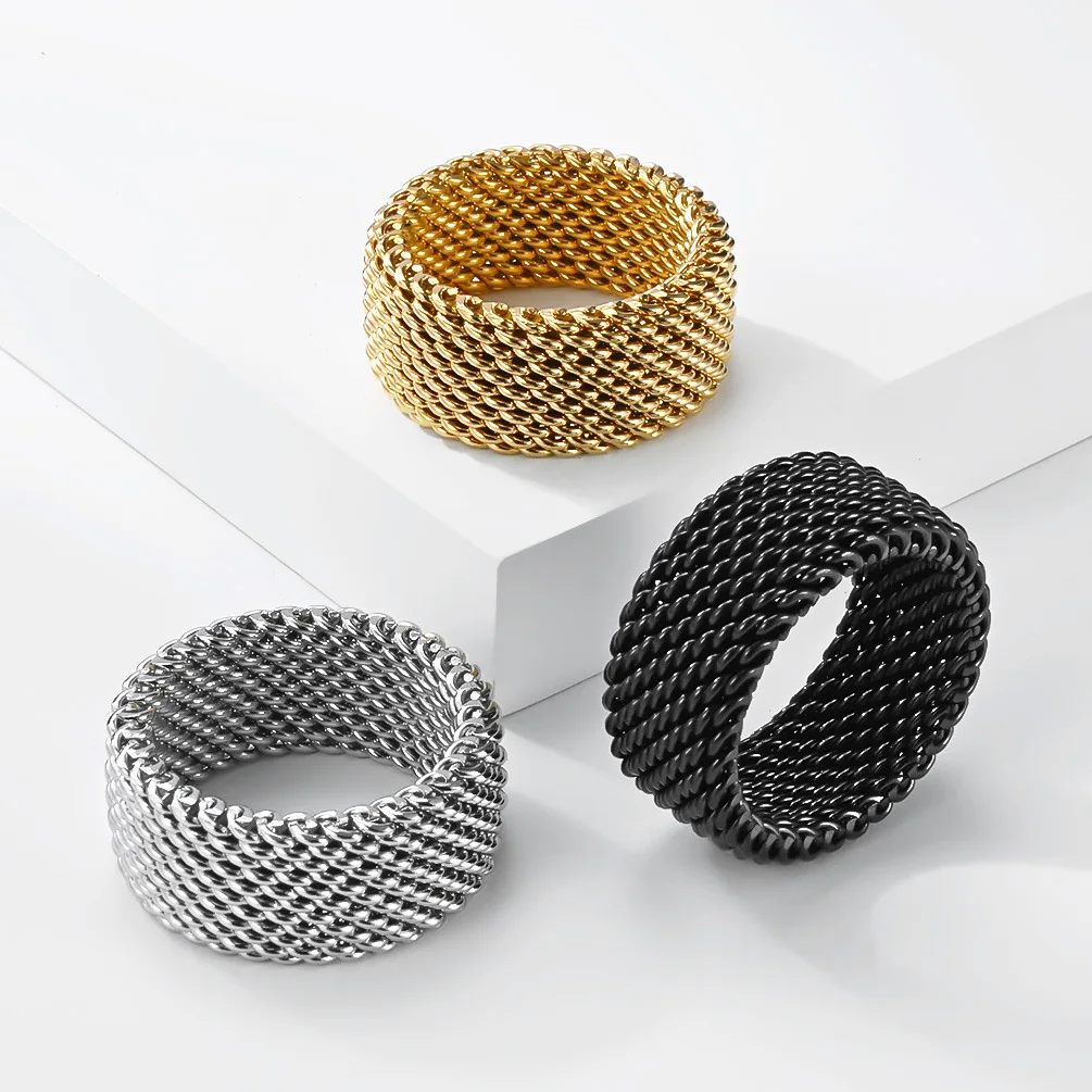 New Fashion Stainless Steel Braided Ring for Men Women