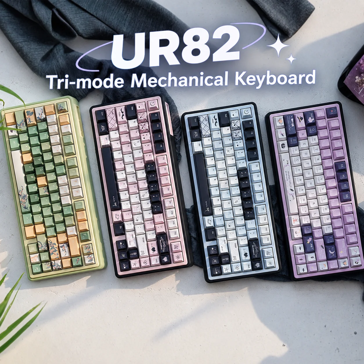 URE UR82 Mechanical Keyboard Tri-mode Gasket RGB Hot-Swap Custom kit Office Keyboard RGB Light Drive Programmable Keyboard