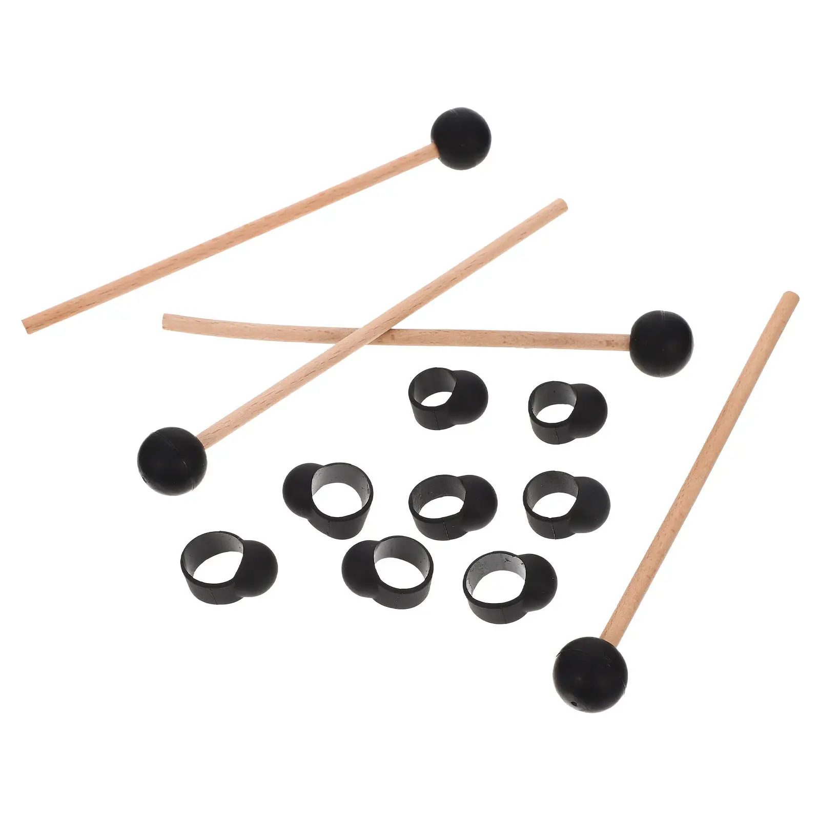 1Set Ethereal Drum Parts Finger Sleeves and Drum Sticks Set Silicone Comfort Protection for Extended Practice Beautiful Clear