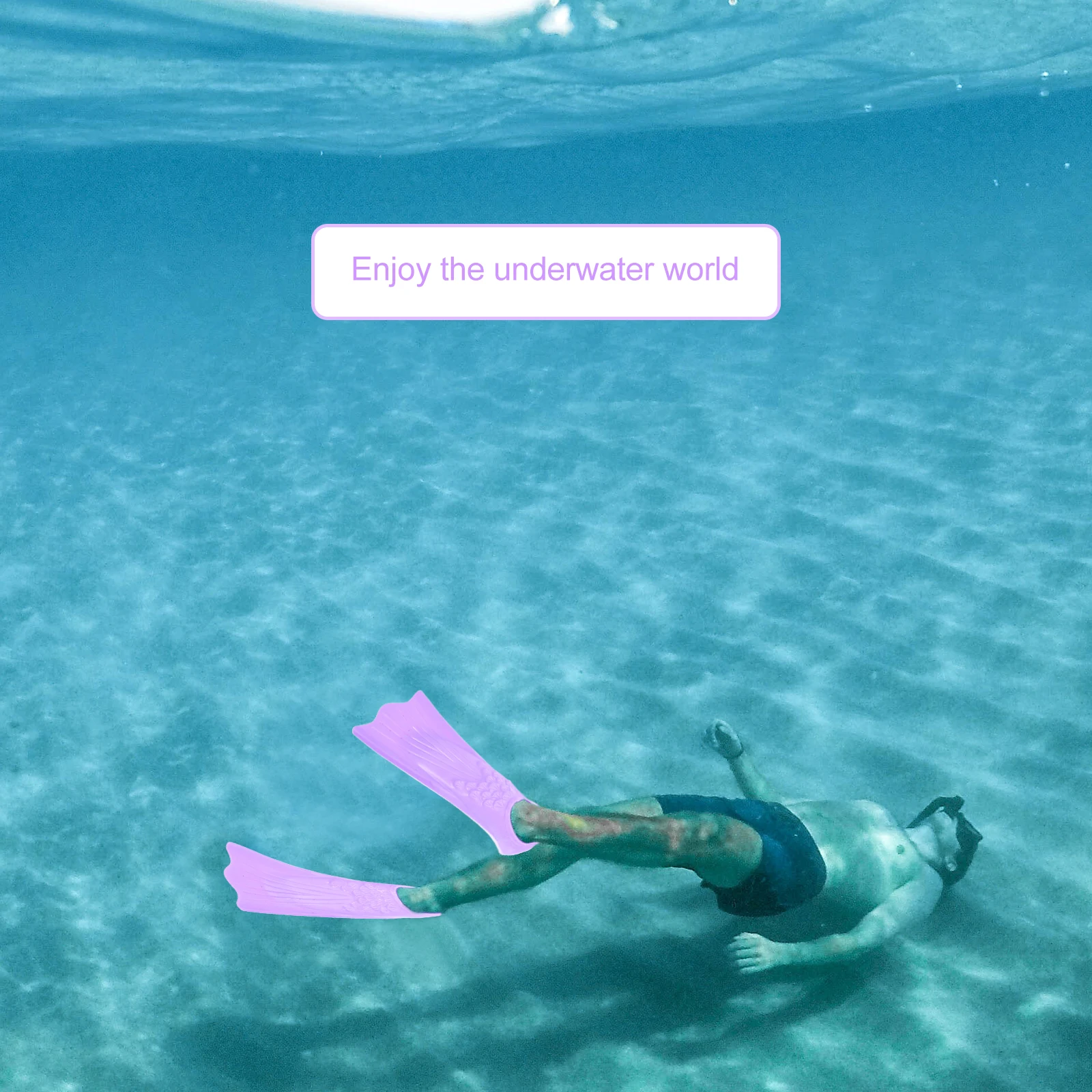 

Silicone Short Fins Snorkeling Flippers for Swimming Diving Dive Flipers Training Heel