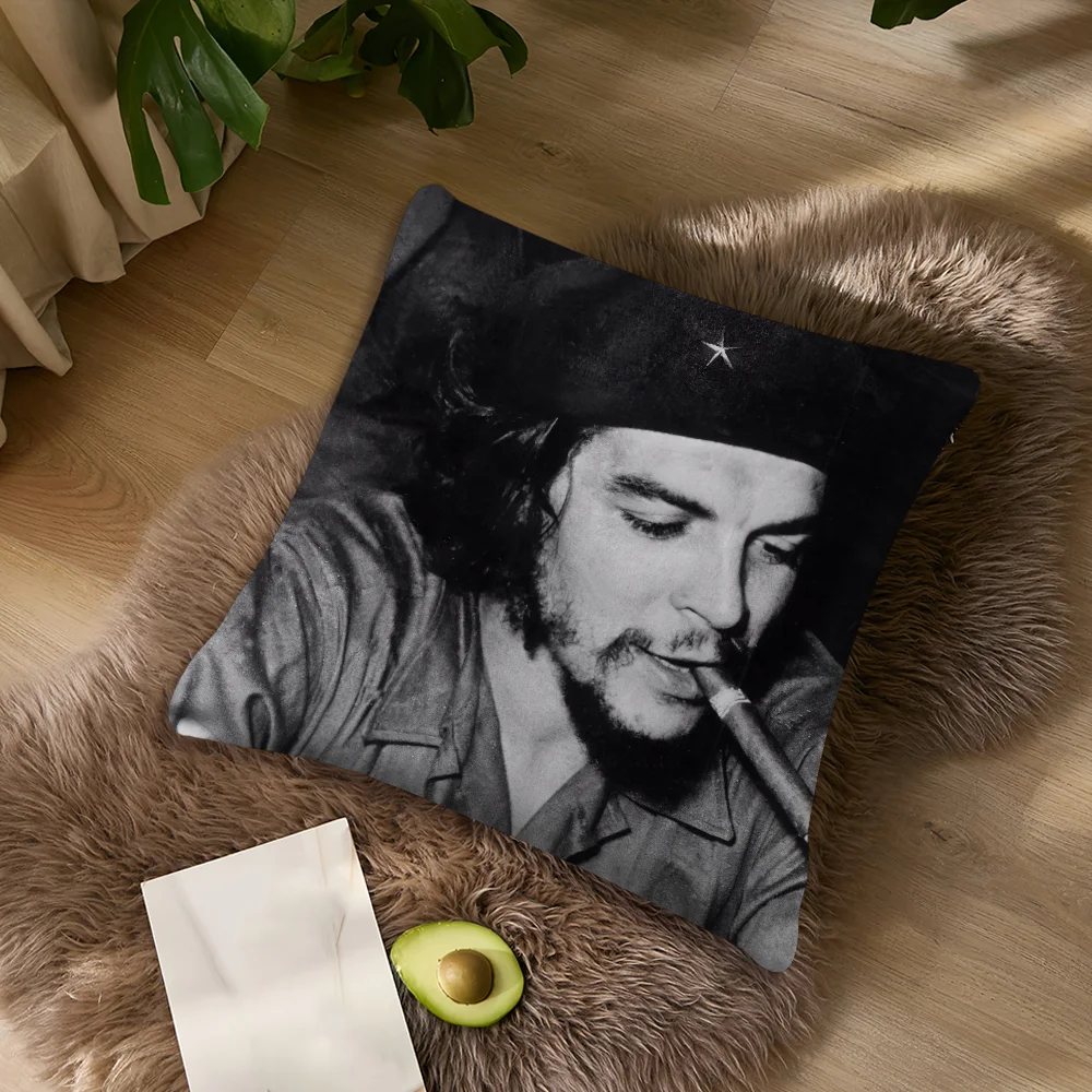 Che G-Guevaras Kissenbezug zum Rauchen, Wohnzimmer-Akzent, Couch-Rückenstütze, quadratisches Lounge-Kissen, bequemer Nickerchen-Begleiter, Kissenhülle – Detail 6