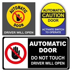 Caution Automatic Door Do Not Touch Stickers Waterproof Removable Stickers Waterproof Decor Reflective Vinyl Decal