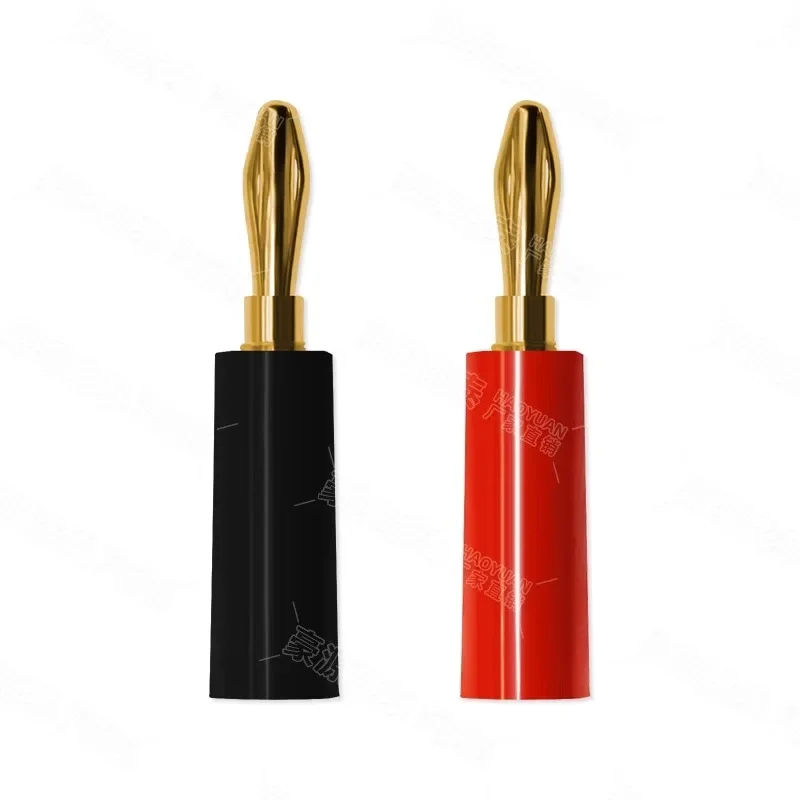 10PCS/Lot New Gold Speaker Banana Plugs For Video Speaker Connector Black Red 2 Color Apply To 910 Terminal adapter audio wire