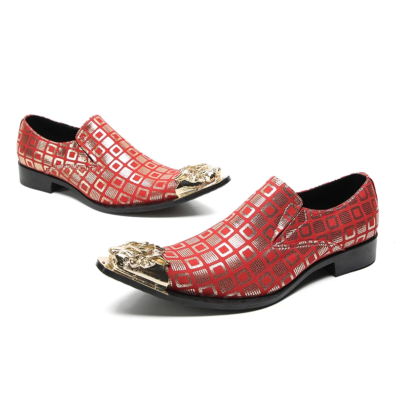 

Man's Genuine Leather Shoes Dragon Gold Toe Business Party Leather Dress Shoes Men Wedding Formal Flats Oxfords Zapatos Hombre