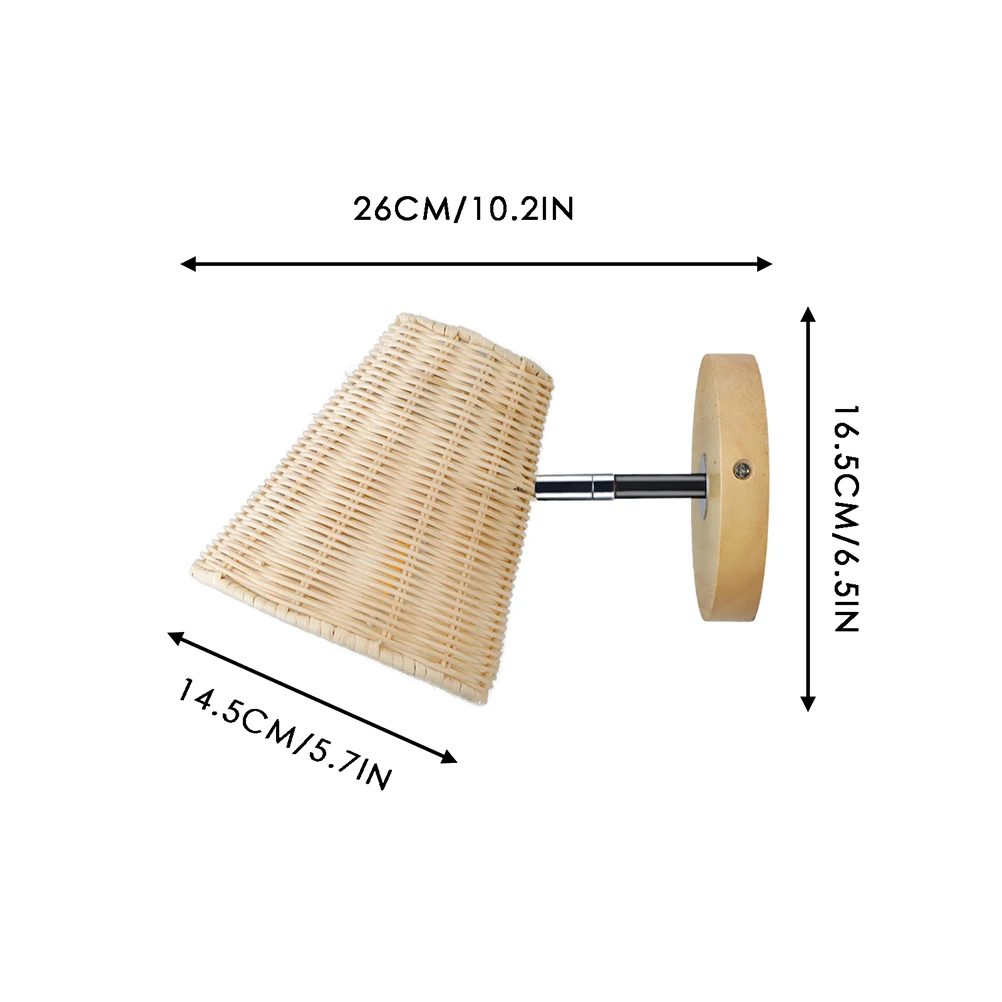 

Rattan Wall Lamp Bedroom Lights Boho Wall Sconce Fixture Woven Chandelier Home Rustic Hallway Lighting